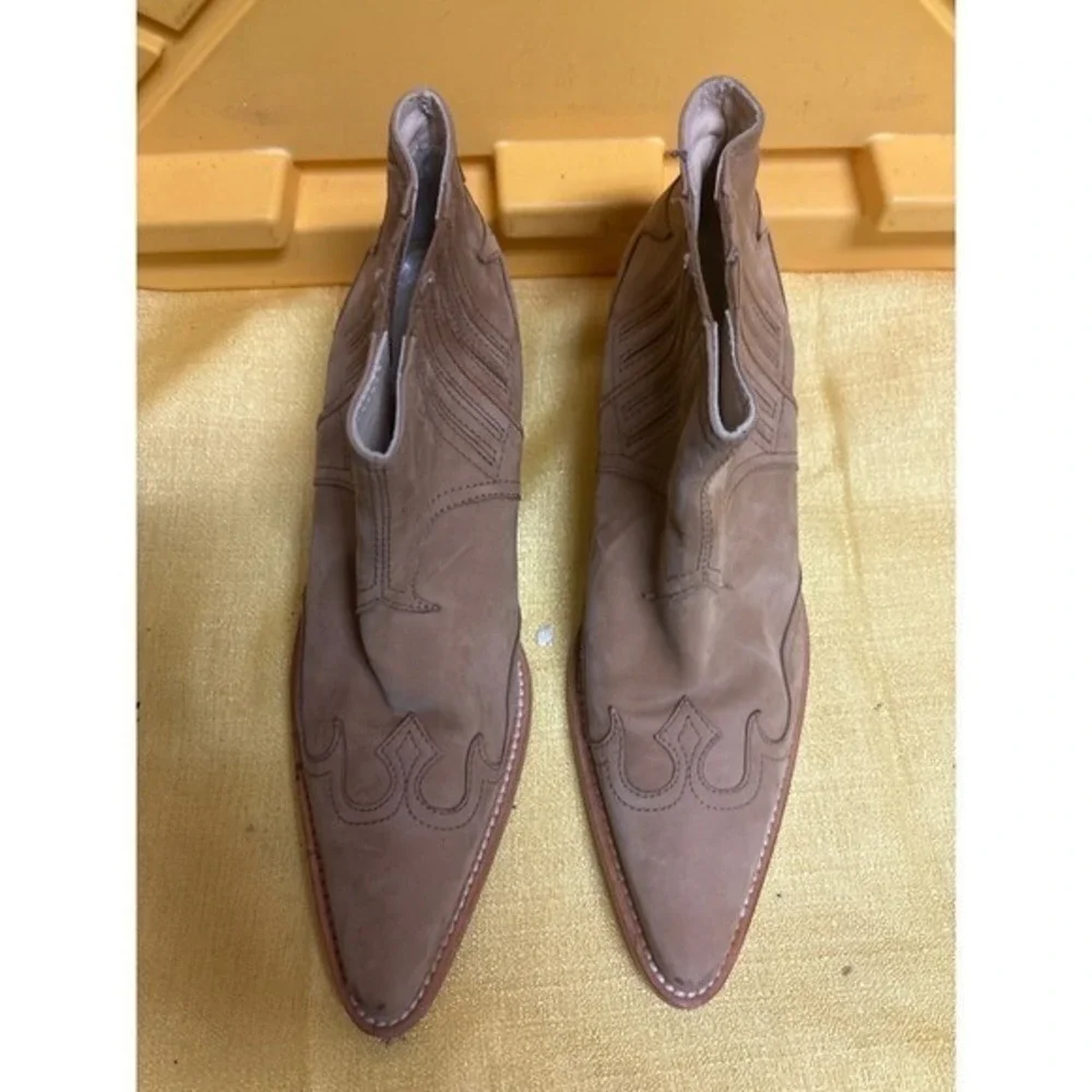 Teatro Abbigliamento Western Ankle Boot Womens Tan Leather Pointed Block Heel 38